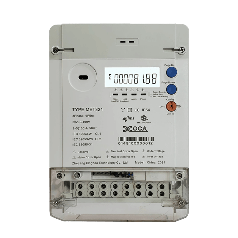 Met321 kolmivaiheinen kauko-ohjain Sts Prepaid Energy Meter