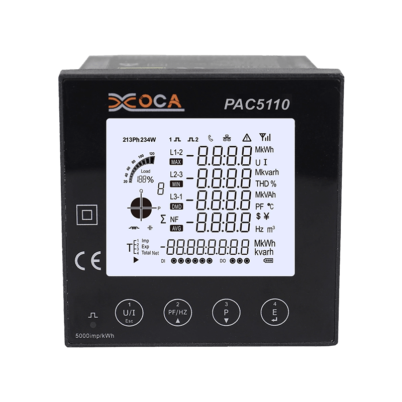 PAC5110 kolmivaiheinen digitaalinen LCD sähköpaneelin tehomittari